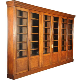 Antieke kast / zeer brede bibliotheekkast / servieskast ca. 3,5m. Victoriaans / Edwardian (No.582831)