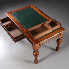 Antieke schrijftafel / Hollandse koloniale schrijftafel ca.1875 in palissander (No.780143)