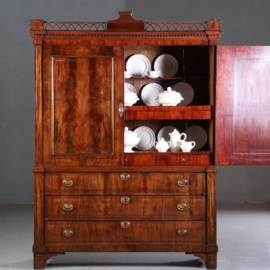 Antieke kast / Hollands Directoire kabinet  ca. 1810 met messing biezen (No.671936)