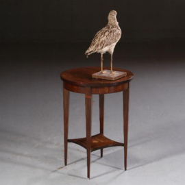 Antieke bijzetafels / Wijntafel  of bijzettafel Hollands ca. 1900 mahonie met ingelegde bies  (No.721331)