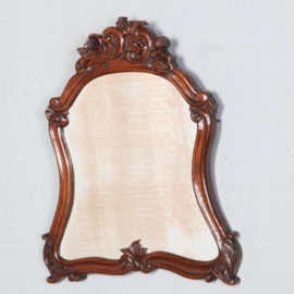 Antieke spiegel / Klein Biedermeier spiegeltje met verweerd glas ca. 1830 (No.200260)
