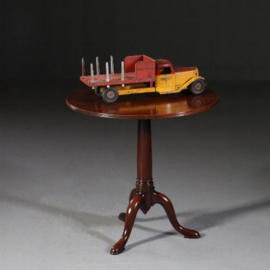 Antieke bijzettafel / wijntafel / Georgian tilttop ca. 1825 in mahonie kantelbaar blad (No.812237)