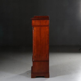 Antieke kast / Mahonie met bloemmahonie 1-deurskastje / drankenkastje ca. 1840 (No.591034)