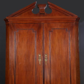 Antieke kast / Hollandse Hoekkast Louis Seize ca. 1790 / 4 deurs kabinet mahonie (No.721323)