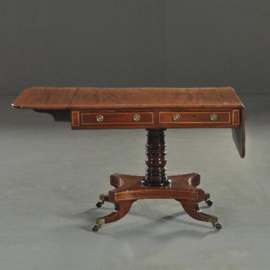 Antieke bijzettafels / Schrijftafels / Mahonie pembroke table ca. 1850 met 2 laden. (No.272156)