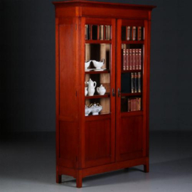 Antieke kast / Boekenkast zeer strak Hollands ca. 1910 in mahonie (No.761232)
