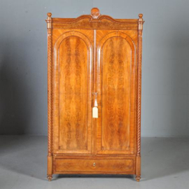 antieke kast / Mahonie boekenkast / servieskast ca. 1875 met 2 deuren en 1 lade (No.421357)