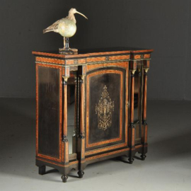 Antieke kast / Victoriaanse credenza ca. 1870 in ebben- en notenhout en spiegelpanelen (No.450216)