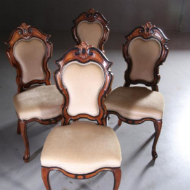 Antieke stoelen / Stel van 4 Willem III stoelen gesigneerd Horrix ca. 1875 (No.580252)