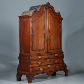 Dubbel gebogen kabinet in prachtige oude kleur 18e eeuws [No.843057)