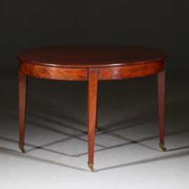 Antieke tafel / Hollandse mahonie Louis Seize ca. 1800 coulissentafel eetkamertafel (No.562215)