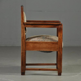 Antieke stoelen / Stel van 2 art deco armstoelen / bureaustoelen (No.221841)
