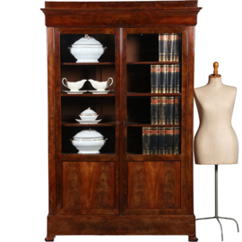 Strakke Boekenkast vroeg biedermeier ca 1820 mahonie indeling flexibel (No.461515)