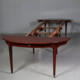 Antieke tafel /  Coulissetafel mét 2 laden, ca. 1800 uitschuifbaar  met 4 bladen tot 2,74  - meer in overleg(No.750843)