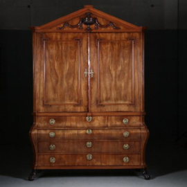 Antieke kast / Hollands, Louis Seize kabinet ca. 1780 in blond mahonie met 13 laden (No.570332)