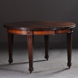 Antieke tafel / Engelse windout table  ca. 1890 in mahonie op vier strakke tapse poten (No.912751)