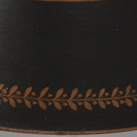Antieke Bouillote lamp in empire stijl ca. 1890-1900 brons met beschilderde kap (No.98534)