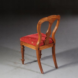 Antieke stoelen / Stel van 6 vroeg Victoriaanse mahonie  eetkamerstoelen  ca. 1870 met viool-vormige rugregel Incl. stoffering naar wens (No.681422)