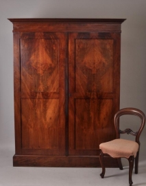 Antieke kast / Hollandse strakke 2-deurskast bloemmahonie ca. 1810 (No.76185)