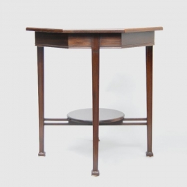Antieke bijzettafels / Hollands Art Deco octagonaal bijzettafeltje / salontafel ca. 1915 (No.259901)