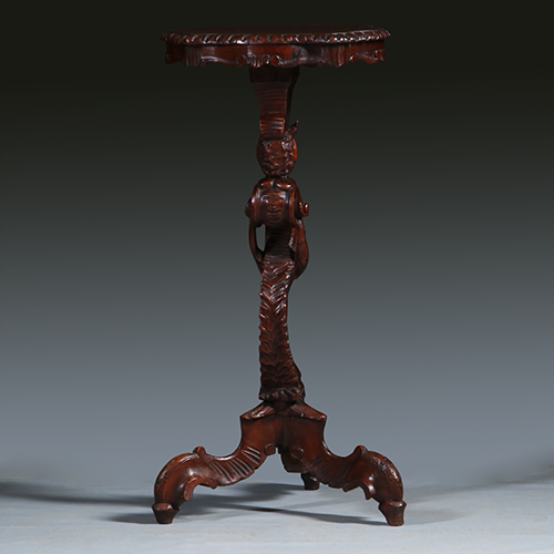Karakteristieke Italiaans Neorenaissance pedestal ca 1875 met Pan de bosgod (No.301831)