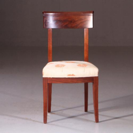 Antieke stoelen / Stel van 6  antieke mahonie stoelen ca. 1890 stoffering naar wens . (No.810941)