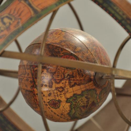 Antieke globes /  "Inspector Morse-globe / Mercurio d'Oro" in ronde gradenboog en dierenriem (No.123070)