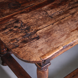 Doorleefde betaaltafel met brede lade ca 1825 (No.991405)