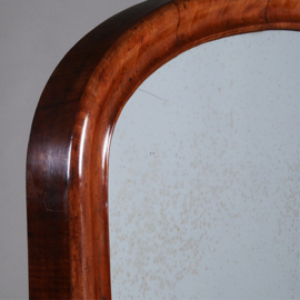 Luxe kantelbare passpiegel uit de Victoriaanse tijd in mahonie met authentiek glas (No.322105)