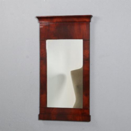 Antieke spiegels / Strakke Biedermeier spiegel in donker bloemmahonie ±1830 (No.851030)