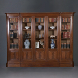 Allemachtig grote bibliotheekkast met 5 deuren ruim 3 meter breed ca 1925 (No.212810)