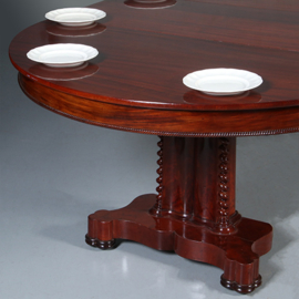 Ronde Biedermeier coulissentafel tot 12 max 14 personen verlengbaar (No.281440)