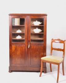 Antieke kast / Hollands mahonie boekenkastje / servieskastje ca. 1820 Biedermeier (No.375802)