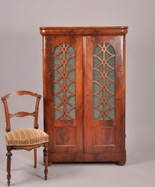 Antieke kast / Kleine Hollandse boekenkast / poortkast, Biedermeier ca. 1820 (No.86579)