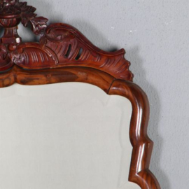 Antieke spiegels / Soester spiegel met kroon om belasting te besparen in twee delen spiegelglas gemaakt ca. 1800 (No.520604)