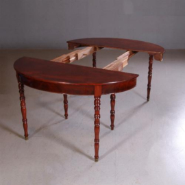 Antieke tafel / Franse  coulissentafel in smetteloos mahonie ca. 1880 voor 12 personen (No.MMTN05)