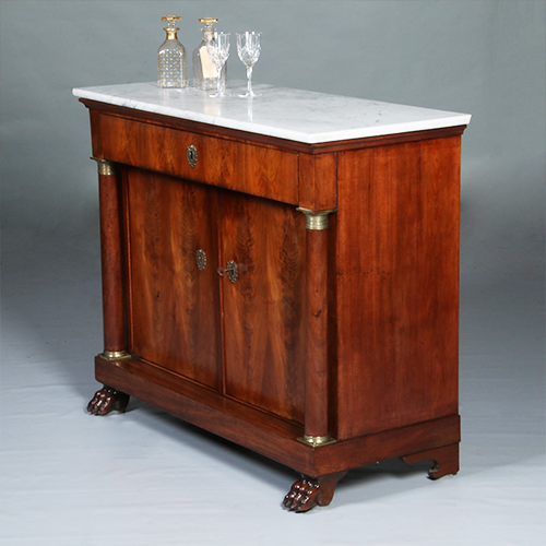 Empire Penantkast ca 1810 in mahonie met marmer blad (No.300215)