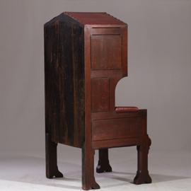 Porters Chair / Huifzetel 18e eeuws rood bekleed deels gecapitonneerd (No.922840)