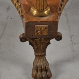 Antieke bijzettafels / Lampentafel of plantentafel met marmer hout en veel brons ca. 1885 (No.632363)