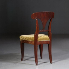 Antieke stoelen / Stel van 6 mahonie Biedermeier stoelen ca. 1820 incl bekleding naar wens (No.722119)