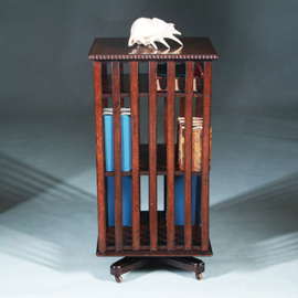 Boekenmolen of revolving bookcase ca 1900 Engeland eikenhout (No.271710)