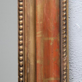 Antieke spiegels / Goud- en roodkleurige schouwspiegel ±1870 Frankrijk (No.842565)