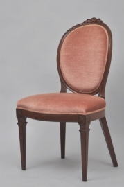 Antieke eetkamerstoelen / 6 forse mahonie stoelen  Louis Seize 1780-1810 (No.474108)