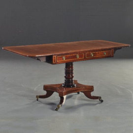 Antieke bijzettafels / Schrijftafels / Mahonie pembroke table ca. 1850 met 2 laden. (No.272156)