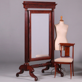 Hollandse Biedermeier passpiegel kantelbaar origineel glas ca 1825 (No.412025)