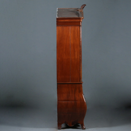 Blond mahonie gebogen kabinet  met bloemmahonie panelen ca 1840 [No.843058)