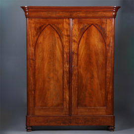 Vroeg Biedermeier notariskast in bloemmahonie met prachtig interieur ca 1820 (No.440515)