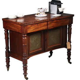 "Espressomachine tafel"  of wandtafel, sideboard of in mahonie en messing ca 1880 (No.960440)