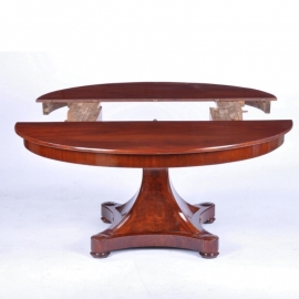 Antieke tafel / Schitterende gepolitoerde sluierpoot coulissentafel 3,28 m. Hollands ca.1810 (No.520305)