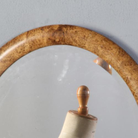 Antieke spiegels / Ovale facet geslepen Paris mirror in goudkleurig wortel ca 1920 (No.851095)